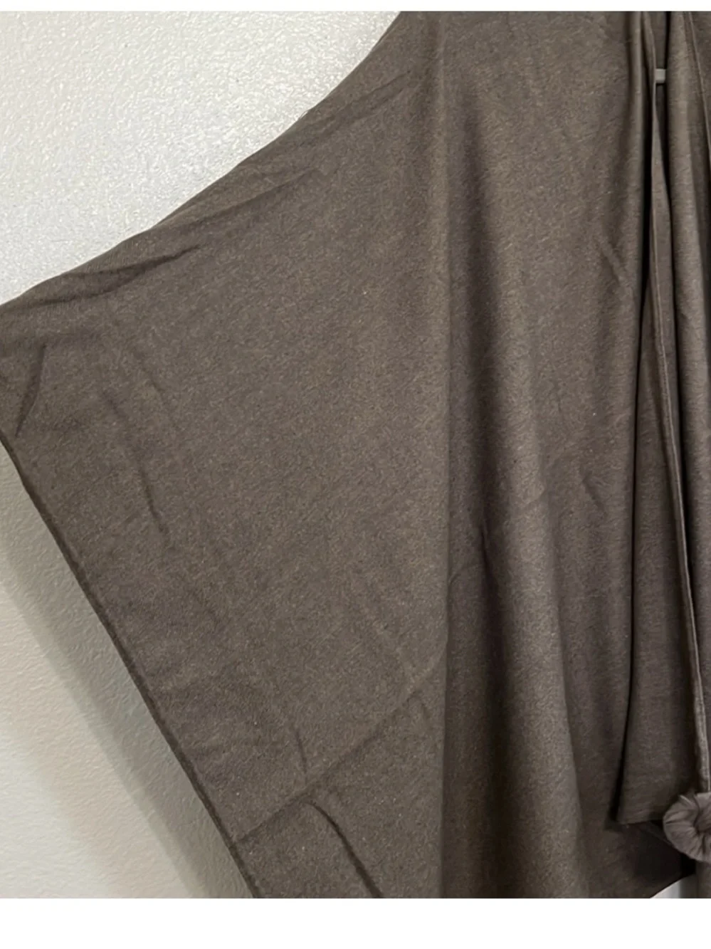 Taupe Pom-Pom Draped Wrap/Shawl